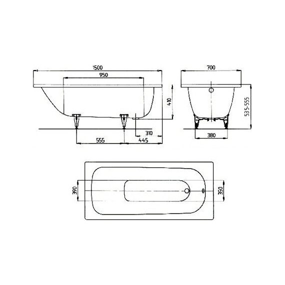 Ванна стальная Kaldewei Saniform Plus 150х70 см mod. 361-1 111600010001 - фото 9