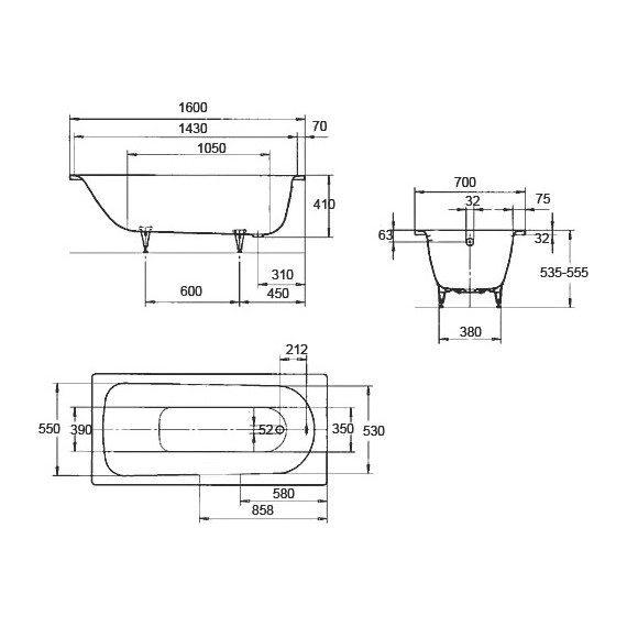 Ванна стальная Kaldewei Saniform Plus 160х75 см mod. 372-1 112500010001 - фото 7