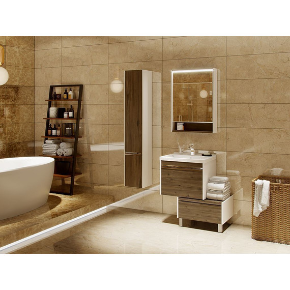 Зеркало-шкаф Акватон Капри 60 см 1A230302KPDB0, белый/таксония темная - фото 5