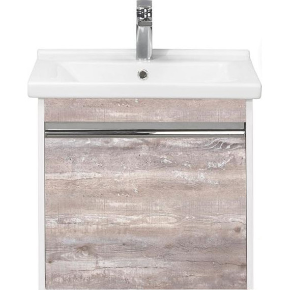 Тумба подвесная с раковиной Акватон Капри 60 см 1A2301K1KPDA0, белый/бетон пайн - фото 