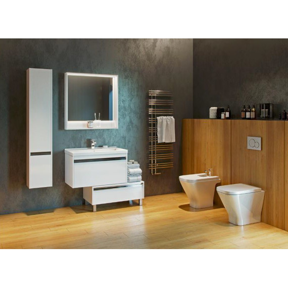 Тумба подвесная с раковиной Акватон Капри 80 см 1A2302K1KP010, белый - фото 5