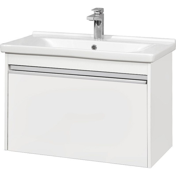 Тумба подвесная с раковиной Акватон Капри 80 см 1A2302K1KP010, белый - фото 