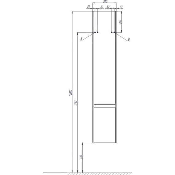 Пенал подвесной Акватон Капри 30 см 1A230503KPDBR, белый/таксония темная - фото 7