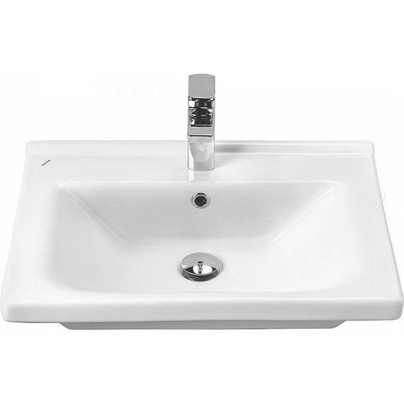 Тумба подвесная с раковиной Акватон Капри 60 см 1A2301K1KPDA0, белый/бетон пайн - фото 5