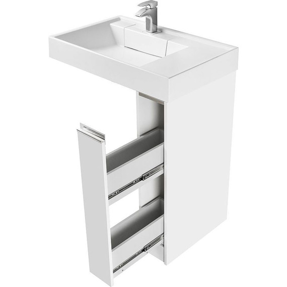 Тумба напольная с раковиной-столешницей Акватон Лондри 80 см 1A2361K0LH010, белый - фото 4