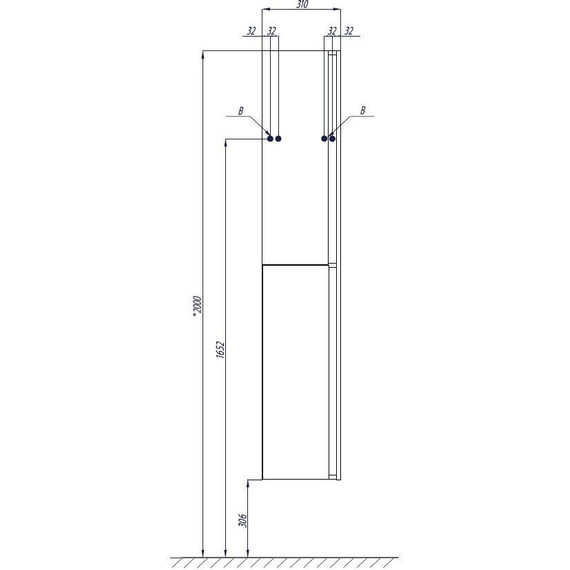 Пенал подвесной Акватон Рене 31 см 1A222003NRC80, белый/грецкий орех - фото 8
