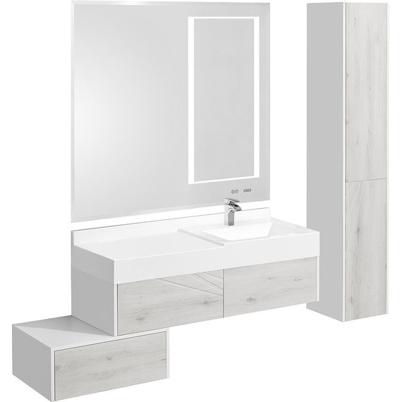 Пенал подвесной Акватон Сакура 33 см 1A219903SKW8R, белый/ольха наварра - фото 6