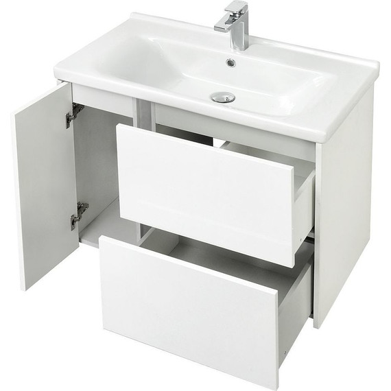 Тумба подвесная с раковиной Акватон Стоун 80 см 1A2282K1SX010, белый - фото 5