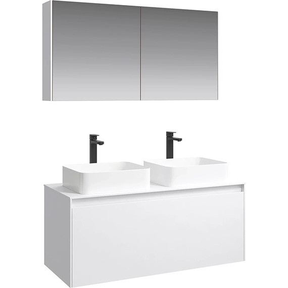 Тумба подвесная со столешницей Aqwella 5 Stars Mobi 120 см MOB0112W/MOB0712W, белый - фото 5