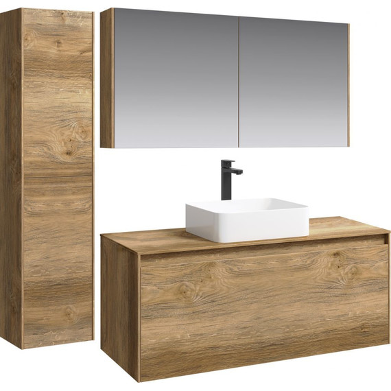 Тумба подвесная со столешницей Aqwella 5 Stars Mobi 120 см MOB0112DB/MOB0712DB, дуб балтийский - фото 6