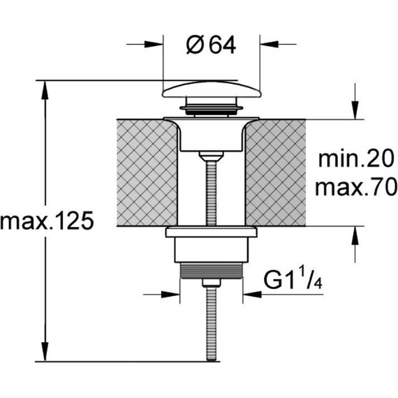 Донный клапан Kerasan Nolita 923359, серый - фото 2