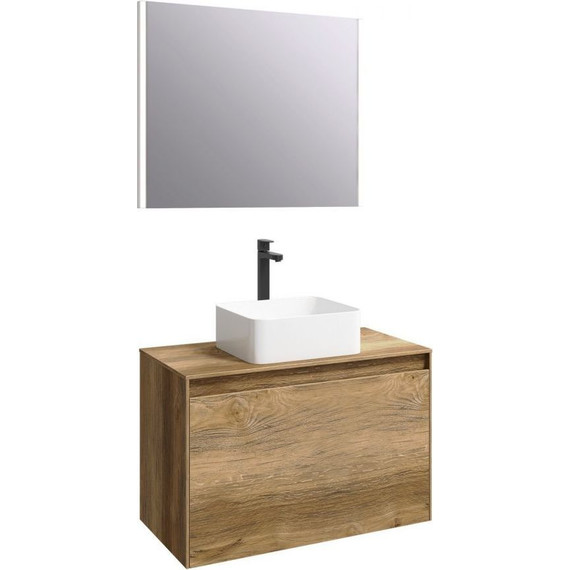 Тумба подвесная со столешницей Aqwella 5 Stars Mobi 80 см MOB0108DB/MOB0708DB, дуб балтийский - фото 5