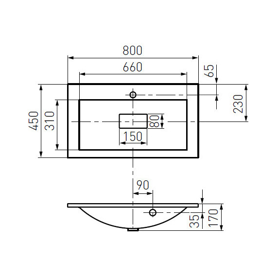 Тумба подвесная с раковиной Акватон Мадрид 80М см 1A126801MA010, белый - фото 9