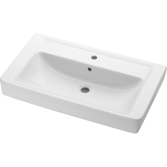 Тумба подвесная с раковиной Акватон Америна 80 см 1A1377K1AM010, белый - фото 6