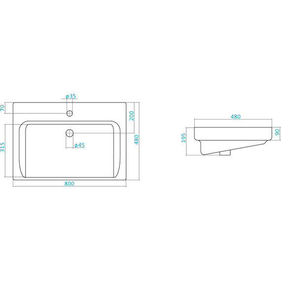 Тумба напольная с раковиной Акватон Америна 80М см 1A1691K1AM010, белый - фото 8