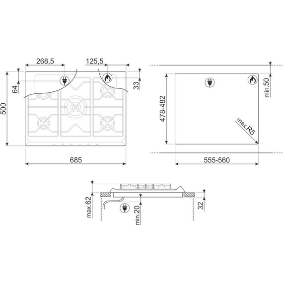 Газовая варочная поверхность Smeg Coloniale SRV876POGH - фото 3