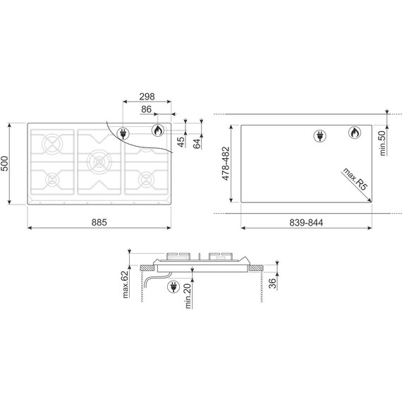 Газовая варочная поверхность Smeg Coloniale SRV896AOGH - фото 3