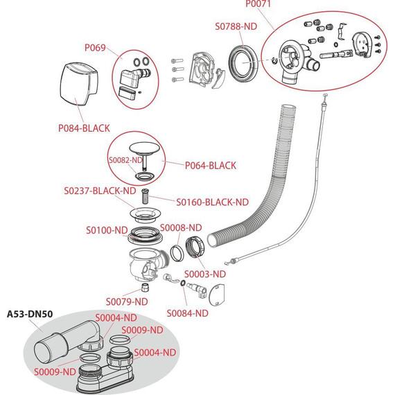 Сифон для ванны AlcaPlast A564BLACK 57 см, металл, черный - фото 3