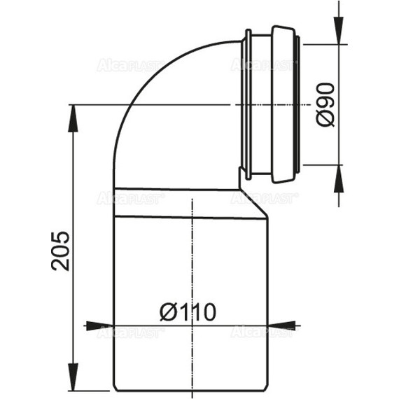Колено стока AlcaPlast M906 90/110 - фото 2