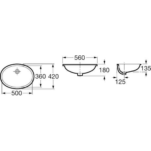 Раковина врезная под столешницу Roca Berna 56 см 327871001 - фото 5