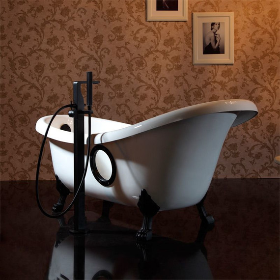 Смеситель для ванны Bravat Arc F66061K-B3-ENG, черный, Цвет производителя: чёрный - фото 3