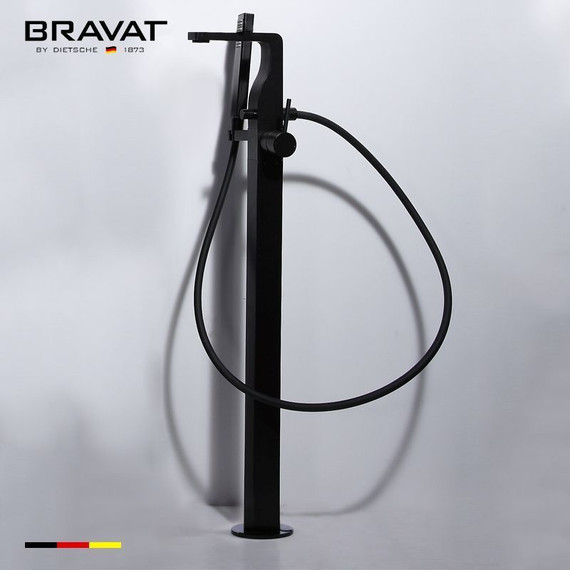 Смеситель для ванны Bravat Arc F66061K-B3-ENG, черный, Цвет производителя: чёрный - фото 4