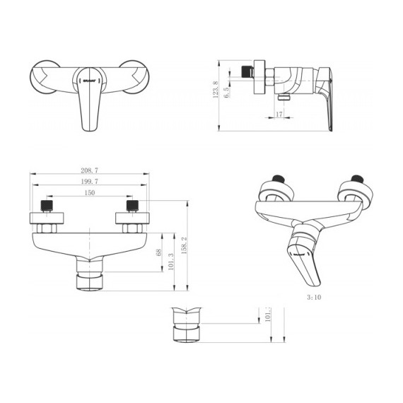 Смеситель для душа Bravat Arden F9351385CP-01-RUS - фото 5