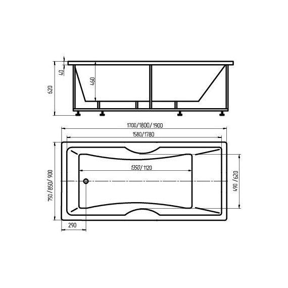 Ванна гидромассажная Aquatek Феникс 190x90 см - фото 6