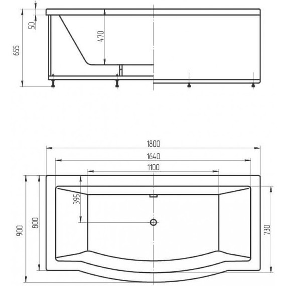 Ванна гидромассажная Aquatek Гелиос 180x90 см - фото 4
