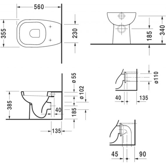 Унитаз приставной Duravit D-Code 21150900002 - фото 3