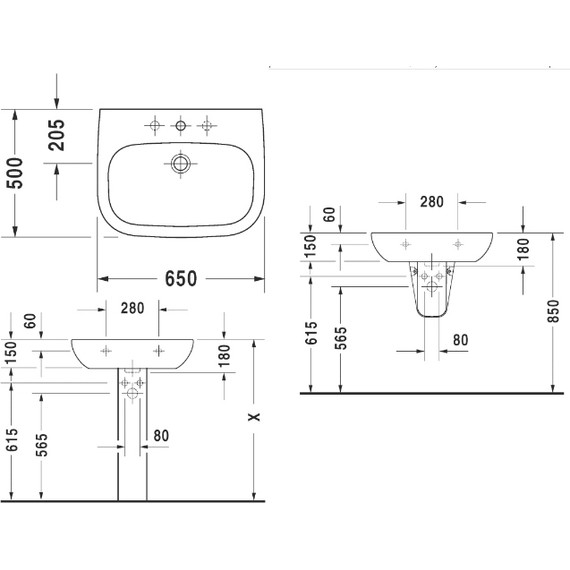Раковина Duravit D-Code 65 см 23106500002 - фото 7