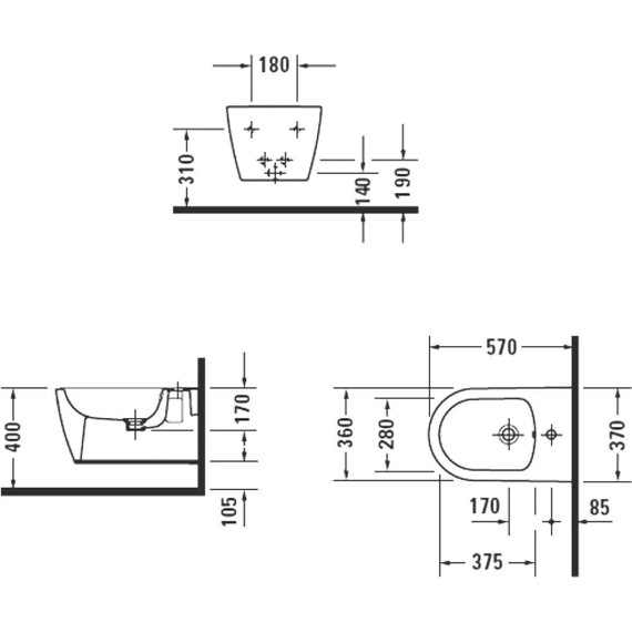Биде подвесное Duravit ME by Starck 2288150000 - фото 4