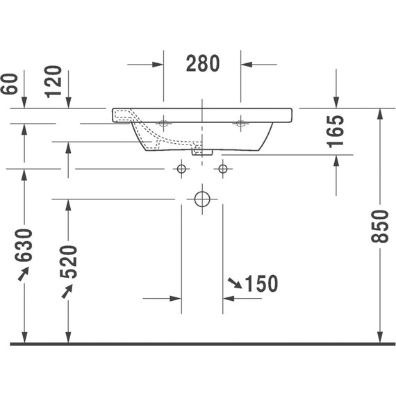 Раковина Duravit Durastyle 65 см 2320650000 - фото 5