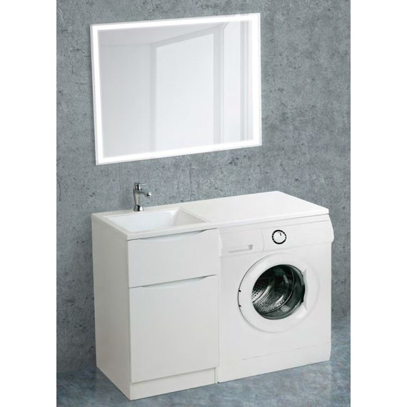 Тумба напольная с раковиной-столешницей BelBagno LAVANDERIA-580/1200-2C-PIA-BL 120 см L, Bianco Opaco - фото 2