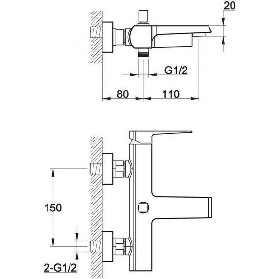 Смеситель для ванны BelBagno Arlie ARL-VASM-CRM - фото 2
