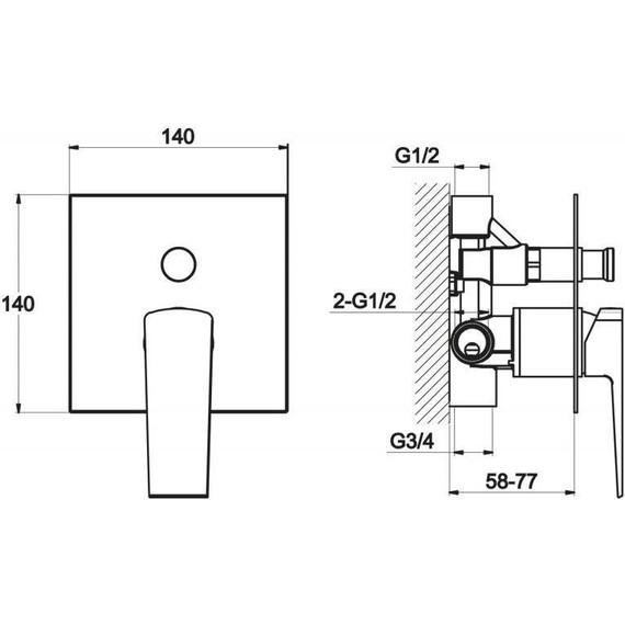 Смеситель для ванны BelBagno Arlie ARL-BASM-CRM - фото 2