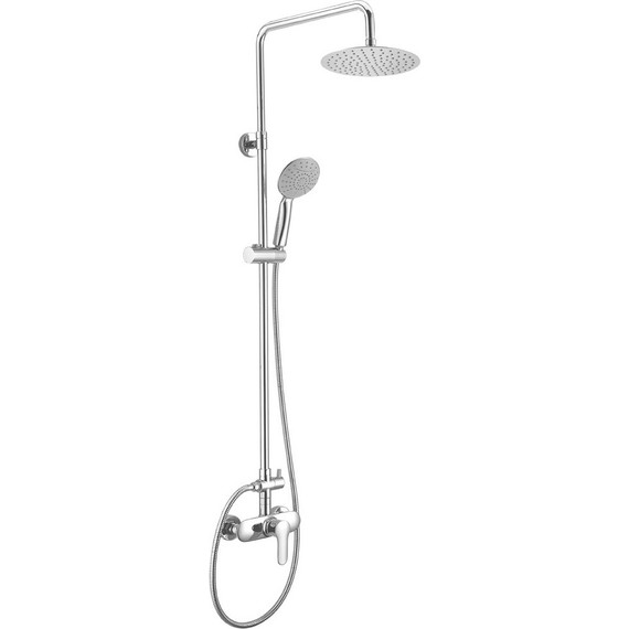 Душевая стойка BelBagno Reno REN-DOCM-CRM-IN, верхний душ латунь - фото 
