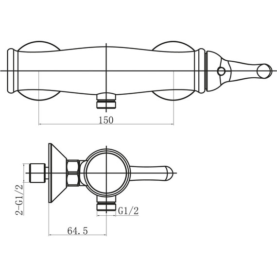Смеситель для душа BelBagno Tiffanny TIF-ESDM-CRM - фото 2