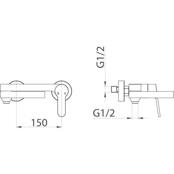 Смеситель для ванны BelBagno Delta DEL-VASM-IN, сатин - фото 2