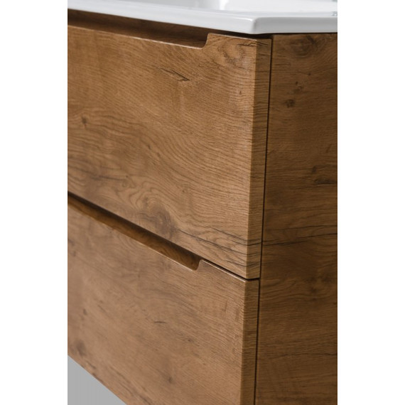 Тумба подвесная с раковиной BelBagno ETNA39-600/390-2C-SO-RN-P 60 см, Rovere Nature, Цвет фасада: Rovere Nature - фото 3