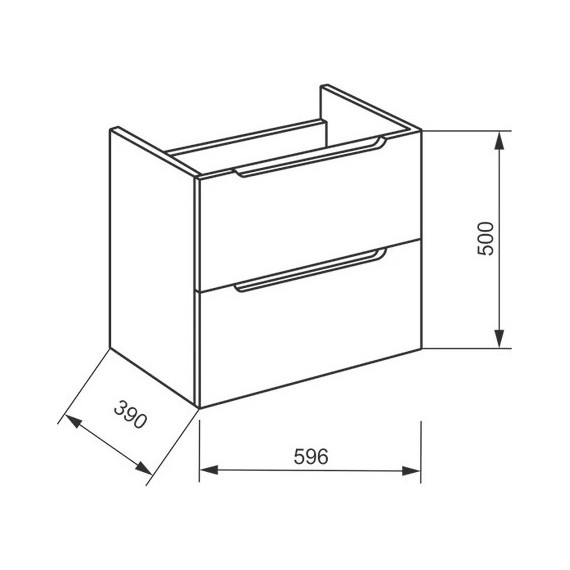 Тумба подвесная с раковиной BelBagno ETNA39-600/390-2C-SO-BL-P 60 см, Bianco Lucido, Цвет фасада: Bianco Lucido - фото 6