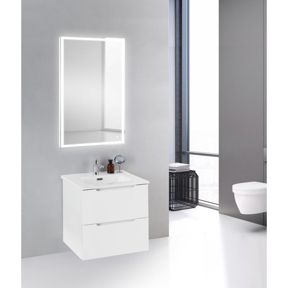 Тумба подвесная с раковиной BelBagno ETNA39-600/390-2C-SO-BL-P 60 см, Bianco Lucido, Цвет фасада: Bianco Lucido - фото 2