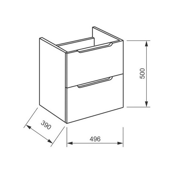 Тумба подвесная с раковиной BelBagno ETNA39-500/390-2C-SO-BL-P 50 см, Bianco Lucido, Цвет фасада: Bianco Lucido - фото 6