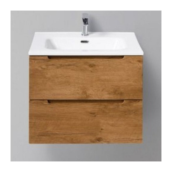 Тумба подвесная с раковиной BelBagno ETNA39-600/390-2C-SO-RN-P 60 см, Rovere Nature, Цвет фасада: Rovere Nature - фото 