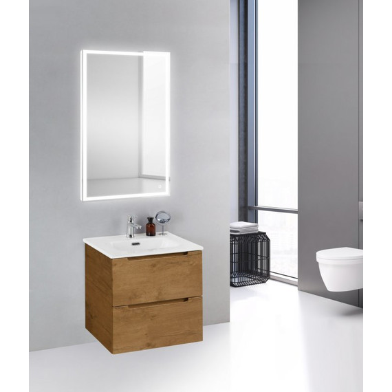 Тумба подвесная с раковиной BelBagno ETNA39-700/390-2C-SO-RN-P 70 см, Rovere Nature, Цвет фасада: Rovere Nature - фото 2