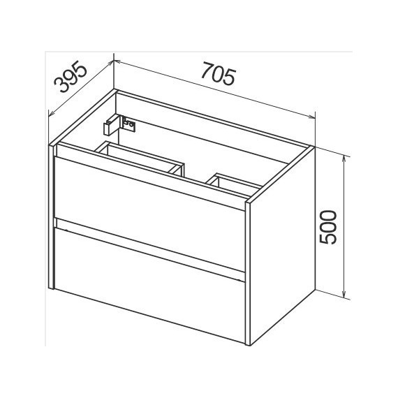 Тумба подвесная с раковиной BelBagno KRAFT 39-700/390-2C-SO-RT 70 см, Rovere Tabacco - фото 6