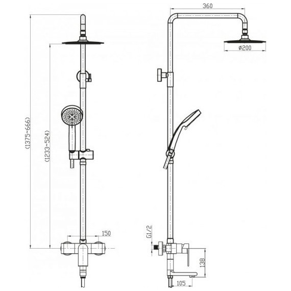 Душевая стойка BelBagno Nova NOV-VSCM-IN, сатин - фото 2