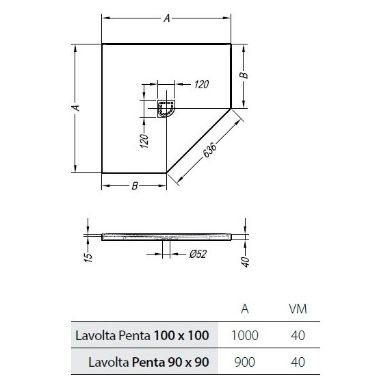 Мраморный поддон Kolpa-San Lavolta Penta 90х90 см - фото 3