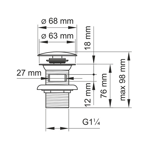 Донный клапан WasserKraft A073, матовый хром - фото 2