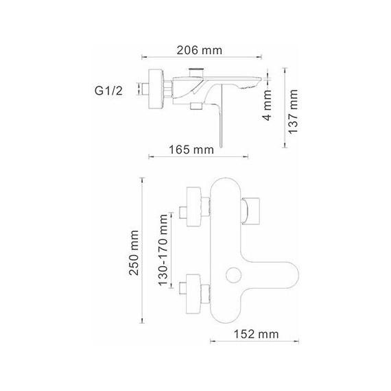 Смеситель для ванны WasserKraft Dinkel 5801 - фото 6